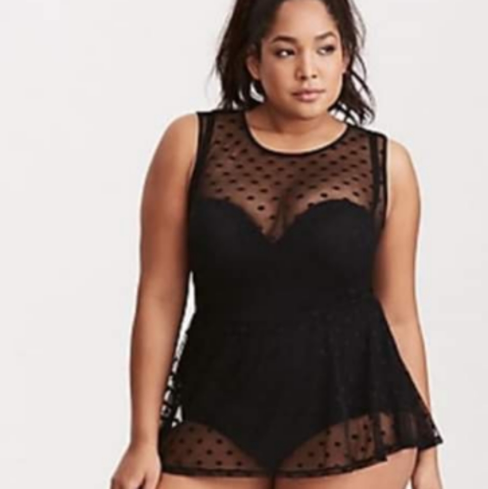 Torrid Black Sexy Lace Swimsuit Size 2